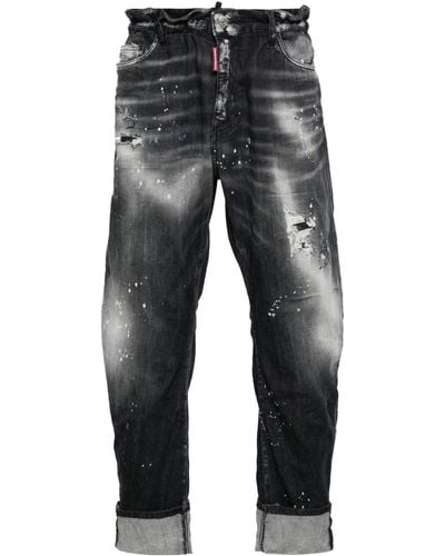 DSquared² Big Brother Distressed-Finish Jeans - Grey