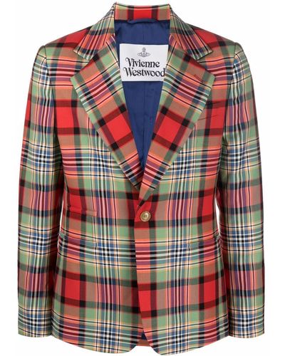 Vivienne Westwood チェック シングルジャケット - レッド