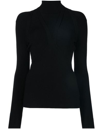 Dion Lee Harness Skivvy Knitted High-neck Top - Black