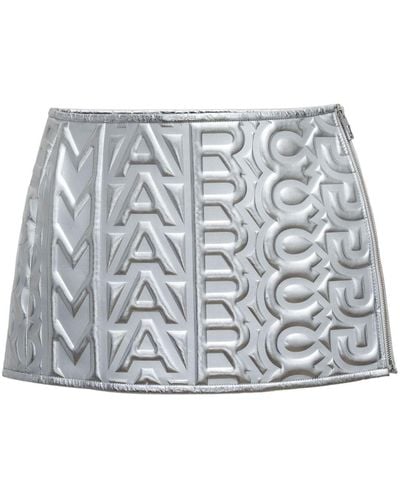Marc Jacobs Puffy Leather Miniskirt - Grey