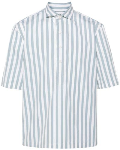 Lardini Riceroa Striped Cotton Shirt - Blue