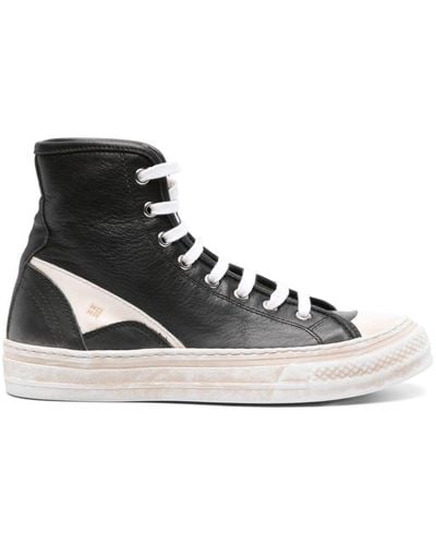 Moma High-top Leather Sneakers - Black