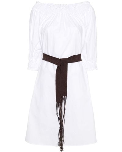 P.A.R.O.S.H. Caniox Belted Mini Dress - White