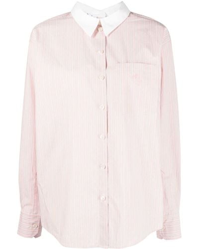 Acne Studios Logo-embroidered Cotton Shirt - Pink