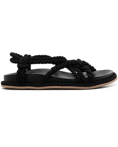 Ulla Johnson Suri Twisted Rope Sandals - Black