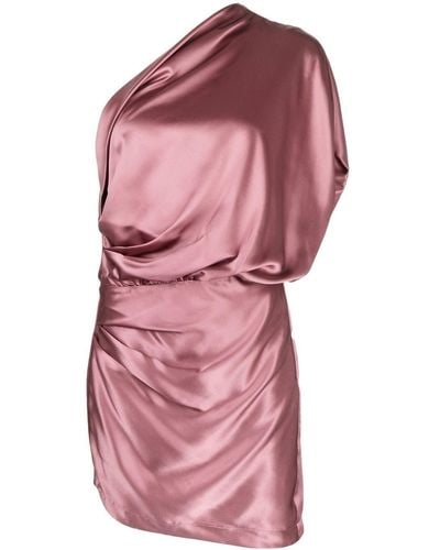 Michelle Mason Draped One-shoulder Mini Dress - Pink