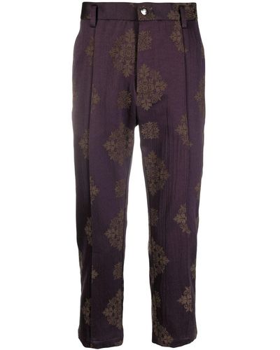 Goodfight Jacquard-print Tailored Trousers - Purple