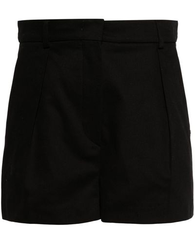 Sportmax Twill Pleated Shorts - Black