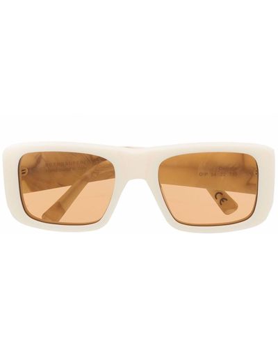 Retrosuperfuture Eckige Sonnenbrille mit Marmor-Optik - Weiß