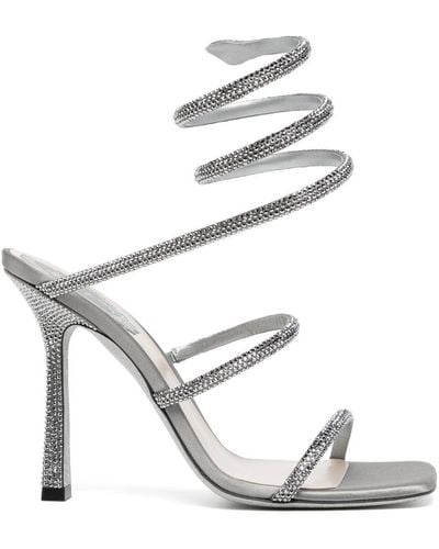 Rene Caovilla Cleo Crystal-embellished Sandals - Metallic