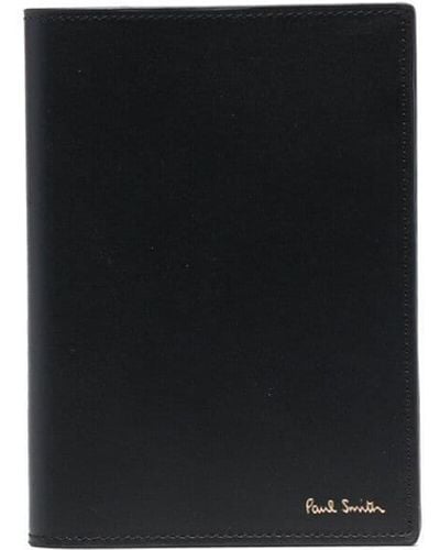 Paul Smith Porte-cartes en cuir à rayures - Noir