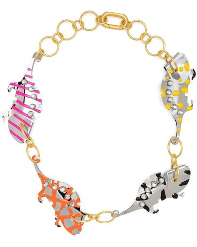 Bimba Y Lola Lizard-shape Chain-link Necklace - White