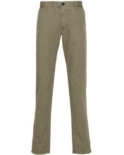 Incotex Skinny Broek Met Visgraat Patroon - Groen