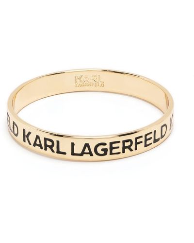 Karl Lagerfeld ロゴ バングルブレスレット - メタリック
