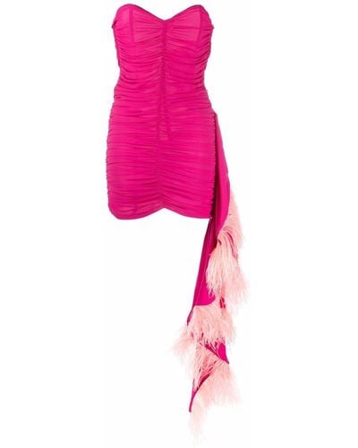 Nervi Ruched Mini Dress - Pink