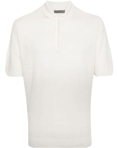 Corneliani Ribbed-knit Polo Shirt - White