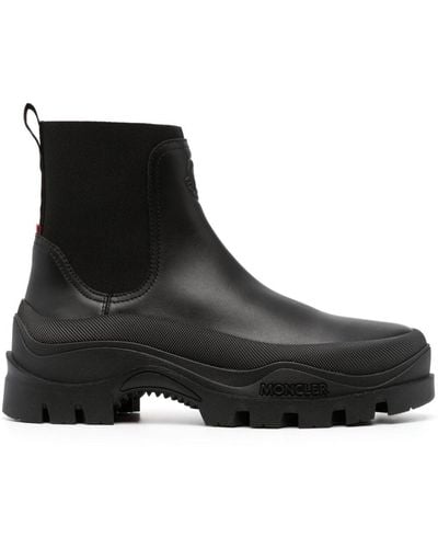 Moncler Chunky-sole Leather Ankle Boots - Black