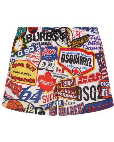 DSquared² Logo-print Swim Shorts - Red