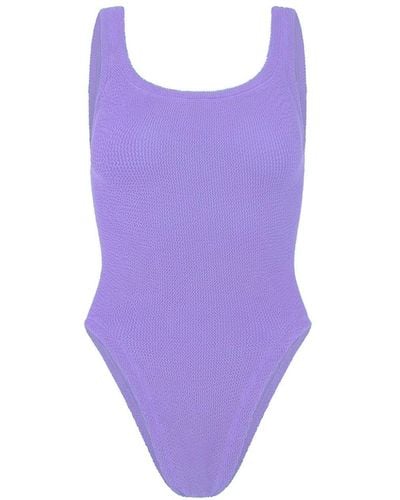 Hunza G + Net Sustain Seersucker Swimsuit - Purple