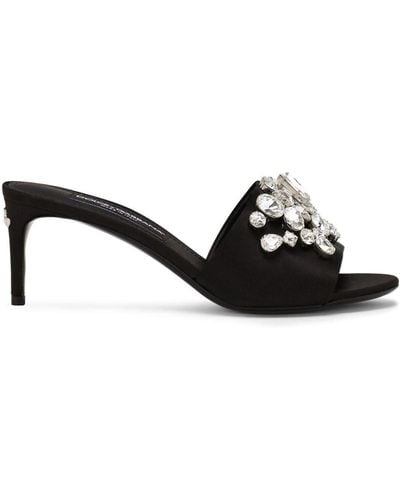 Dolce & Gabbana Mules con decorazione di cristalli 60mm - Nero