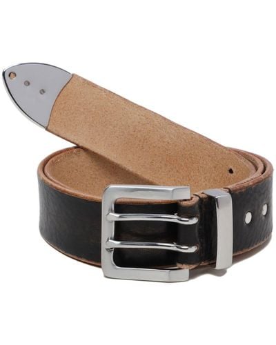 Our Legacy Double Tongue Leather Belt - Black