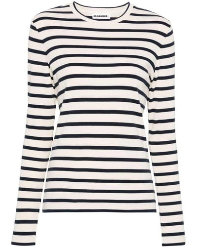 Jil Sander Long-sleeve Striped T-shirt - White