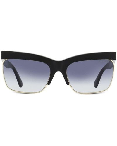 Moncler X Veronica Leoni Rectangle-frame Sunglasses - Blue