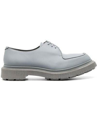 Adieu Lace-up Suede Platform Shoes - Grey