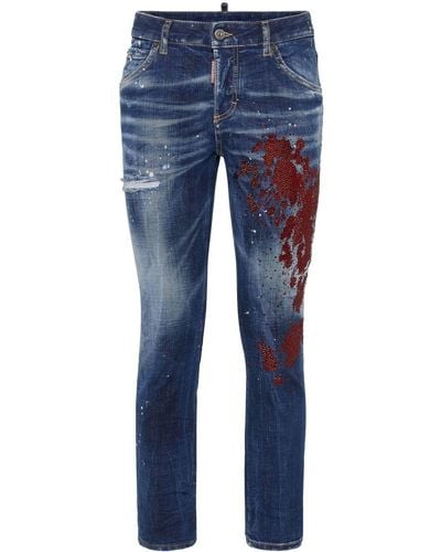 DSquared² Bleached-effect Skinny Jeans - ブルー