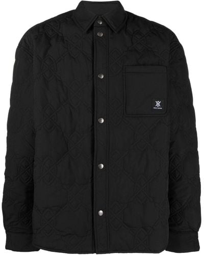 Daily Paper Logo-patch Quilted Jacket - Black