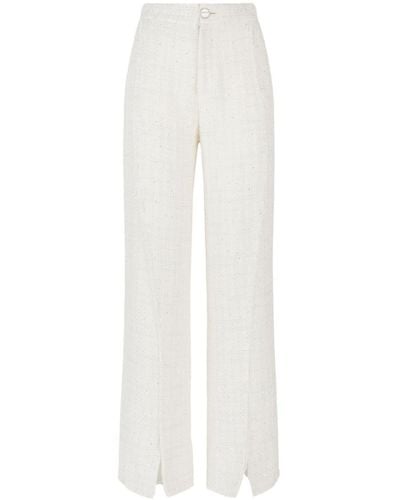 Gcds Pantalones de tweed con lentejuelas - Blanco