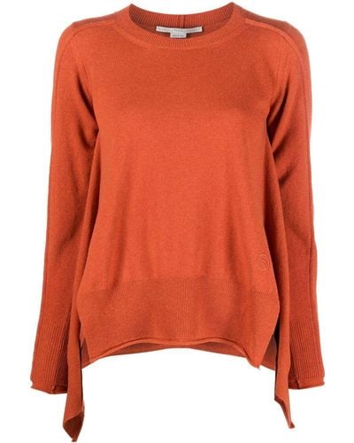 Stella McCartney Waterfall-hem Fine-knit Sweater - Orange