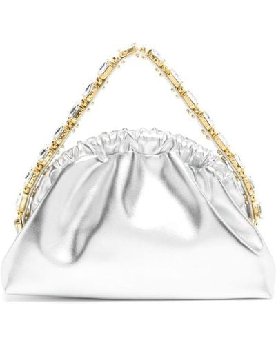 Vanina Clochette Handtasche im Metallic-Look - Weiß