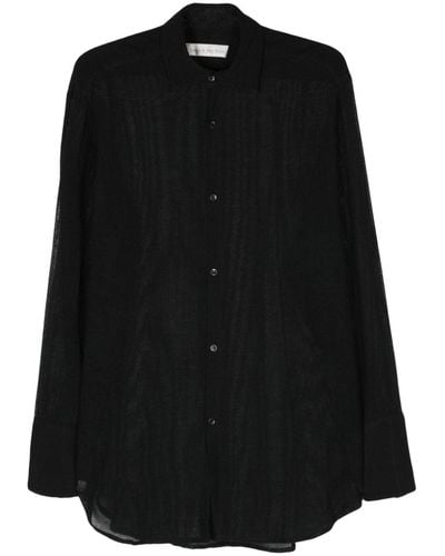 Ludovic de Saint Sernin Fishnet Long-sleeve Shirt - Black