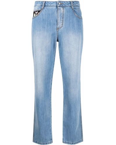 Ermanno Scervino Jeans Met Contrasterende Zak - Blauw