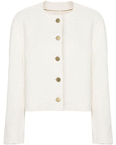 Philosophy Di Lorenzo Serafini Bouclé Buttoned Jacket - White