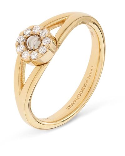 Officina Bernardi 18kt Yellow Gold Grace Moon Diamond Ring - White