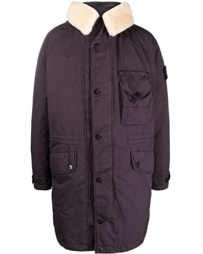 Stone Island Parka Met Compass-logopatch - Paars