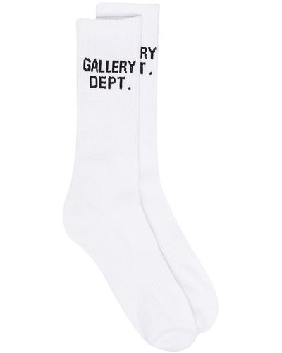 GALLERY DEPT. Gerippte Socken mit Logo-Print - Weiß