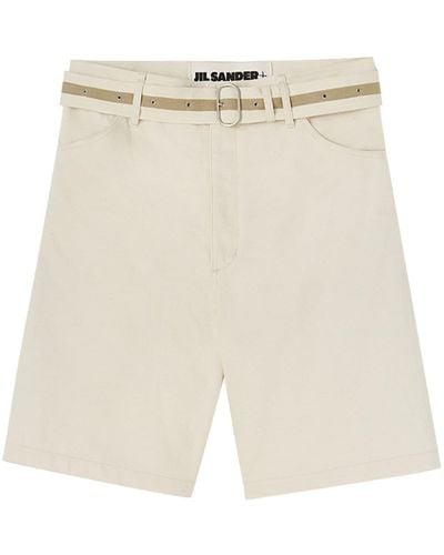 Jil Sander Belted Bermuda Shorts - White