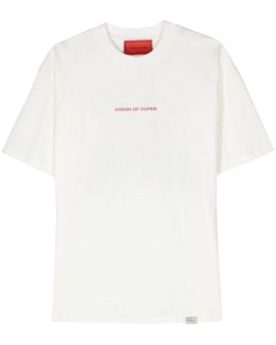 Vision Of Super Logo-appliqué Cotton T-shirt - White