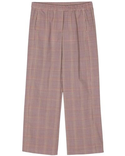PS by Paul Smith Plaid-check Palazzo Trousers - Purple