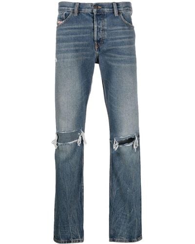 DIESEL 1995 Ripped Straight-leg Jeans - Blue