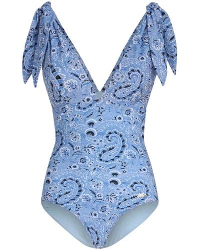 Etro Paisley-print One-piece Swimsuit - Blue