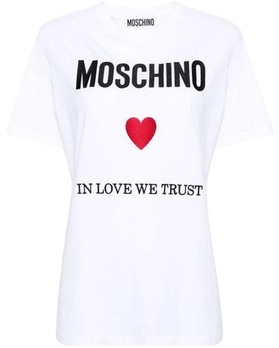 Moschino Camiseta In Love We Trust - Blanco