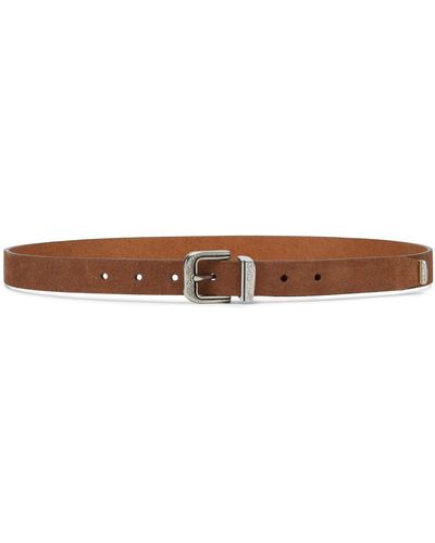 Brunello Cucinelli Ceinture en cuir à boucle - Marron