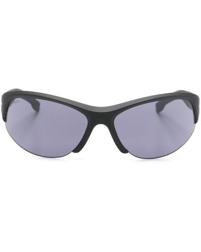 BOSS Halbrand-Sonnenbrille mit Shield-Gestell - Grau