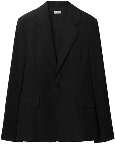 Burberry Single-breasted Wool Blazer - Black
