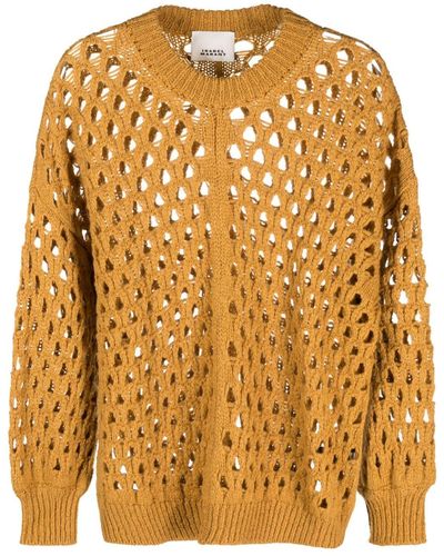 Isabel Marant Pull perforé à épaules tombantes - Jaune