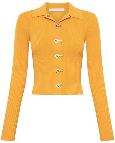 Dion Lee Gradient Ribbed-knit Cardigan - Yellow